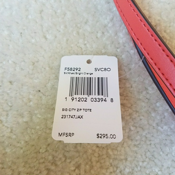 Coach tote bag f58292 bright orange - Picture 8 of 8